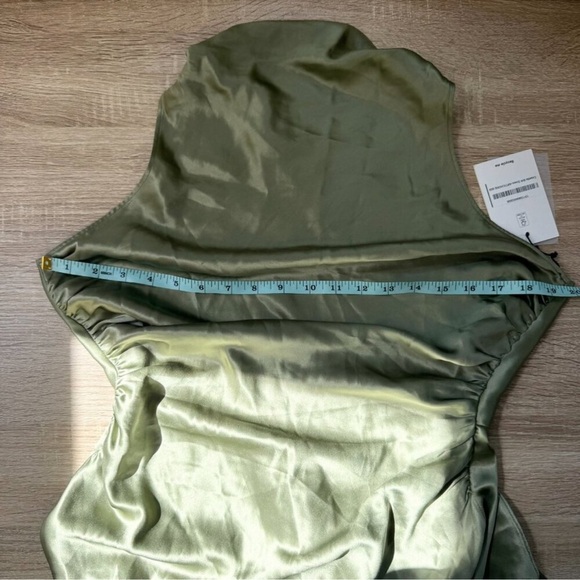 NWT Reformation Casette Silk Maxi Dress Artichoke Green 8 - Picture 7 of 13